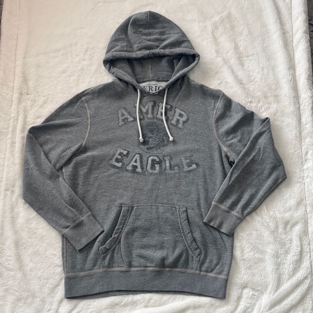American Eagle Outfitters Charcoal Gray Hooded Sweatshirt